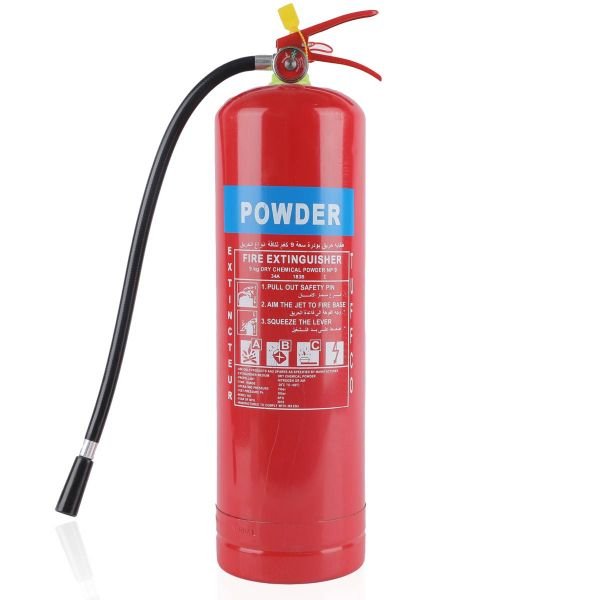 Extincteur à poudre ABC 6 kg, idéal pour éteindre les feux de classe A, B et C.