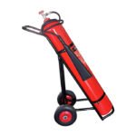 Extincteur CO₂ de 10 kg et 20 kg, modèle robuste avec poignée métallique et diffuseur, conçu pour éteindre les feux de classe B et électriques sans résidus.